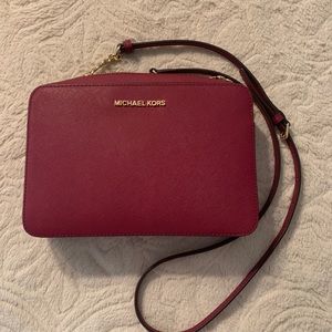 Burgundy Michael Kors East West Crossbody